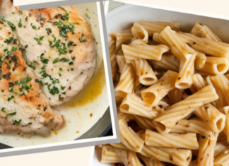 Creamy Garlic Butter Chicken and Rigatoni in Parmesan Sauce