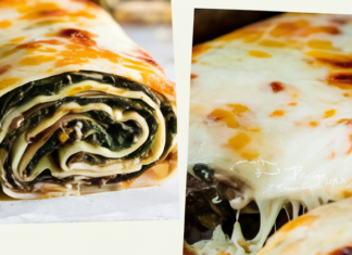 Mushroom and Spinach Lasagna Rolls