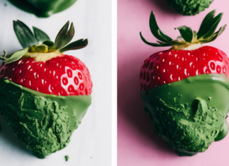 Matcha-Covered Strawberries