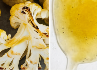 Roasted Cauliflower with Honey and Lemon Dressing