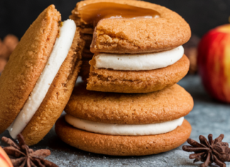 Apple Cider Whoopie Pie Cookies with Caramel Filling